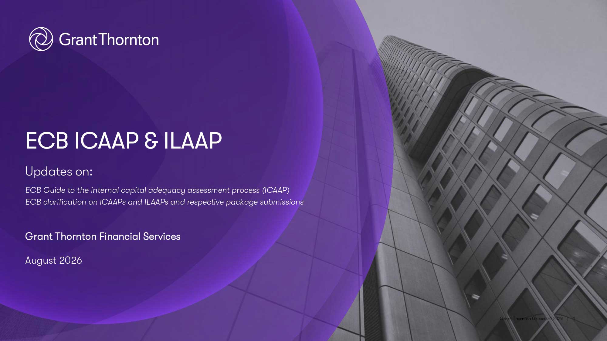 ECB ICAAP & ILAAP 2026