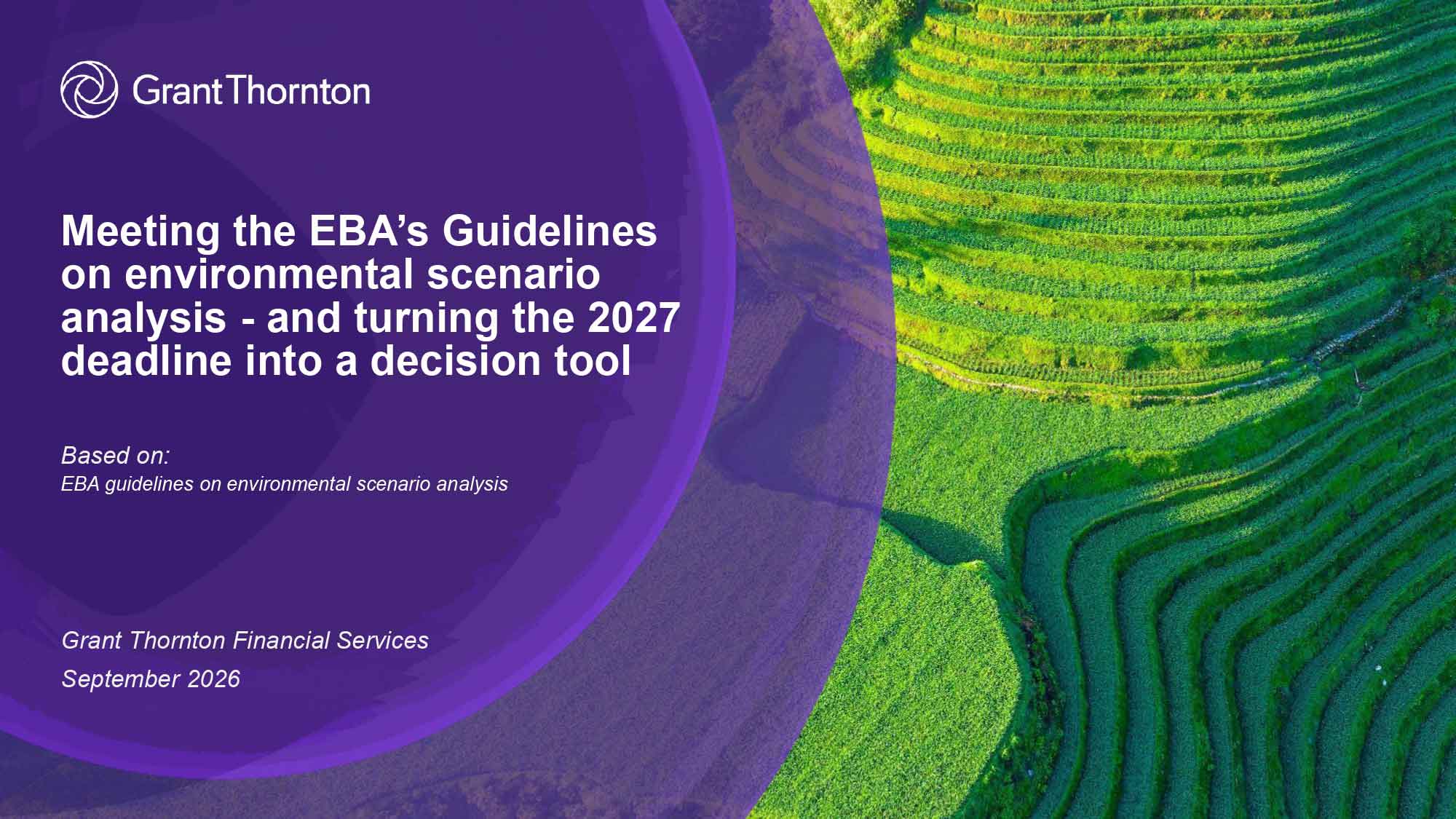 EBA’s Guidelines on environmental scenario analysis