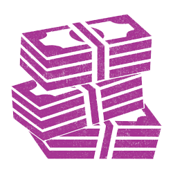 stack of money fushia