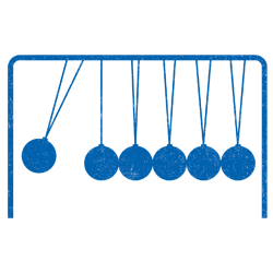 newtons cradle blue